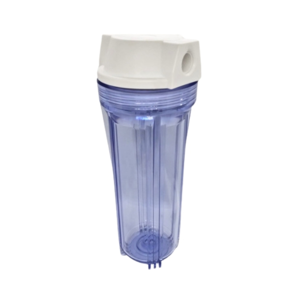 PORTAFILTRO /CUERPO TRANSPARENTE/ TAPA COLOR BLANCO /TAMAÑO: 10"x2,5"