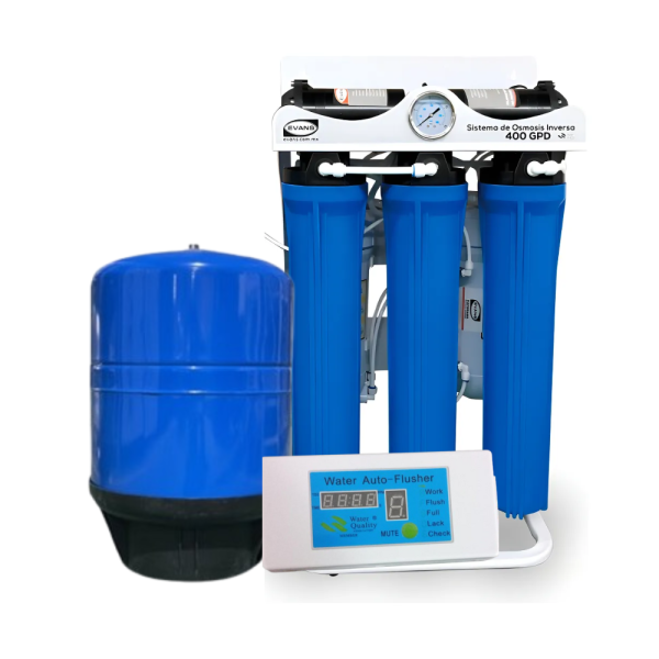 Ósmosis inversa Residencial / 400 GPD / 6 Etapas / Con Monitor de TDS y Tanque de Presión